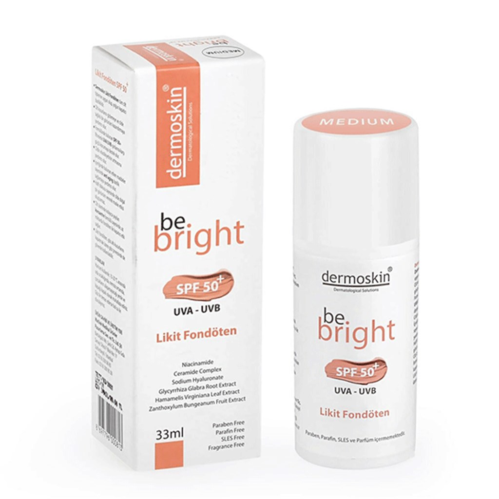 Dermoskin Be Bright Spf 50+ Likit Fondöten Medium 33ml