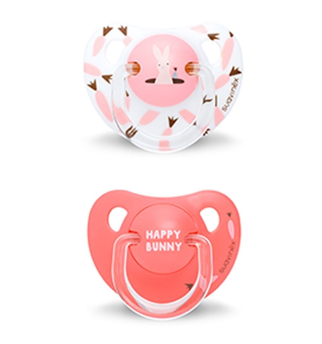 SUAVİNEX ORTODONTİK SİLİKON EMZİK 6-18AY 2'Lİ - BUNNY - BEYAZ