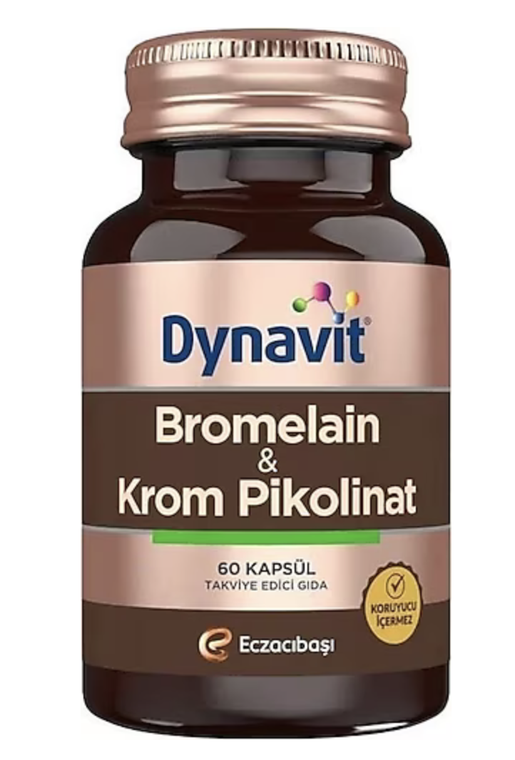 Dynavit Bromelain ve Krom Pikolinat 60 Kapsül