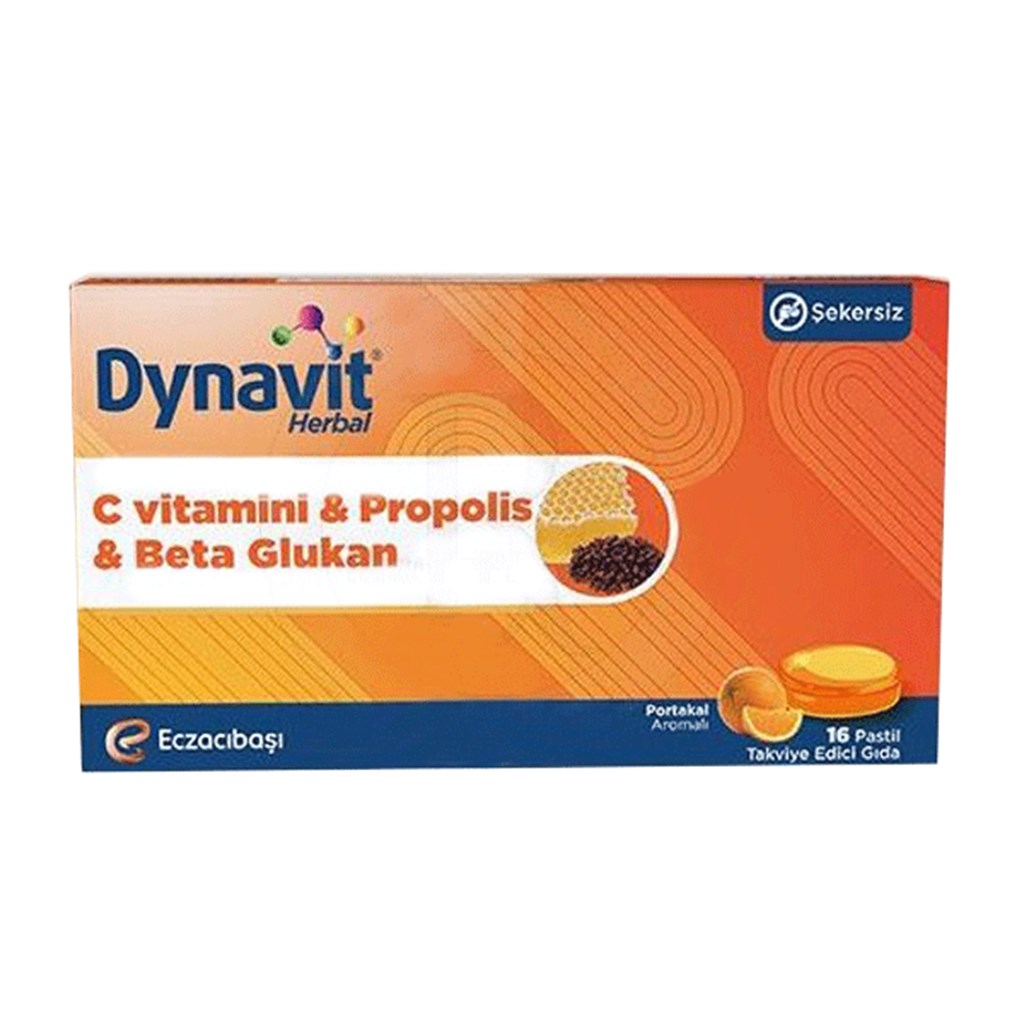 Dynavit Herbal Vitamin C, Propolis ve Beta Glukan 16 Pastil
