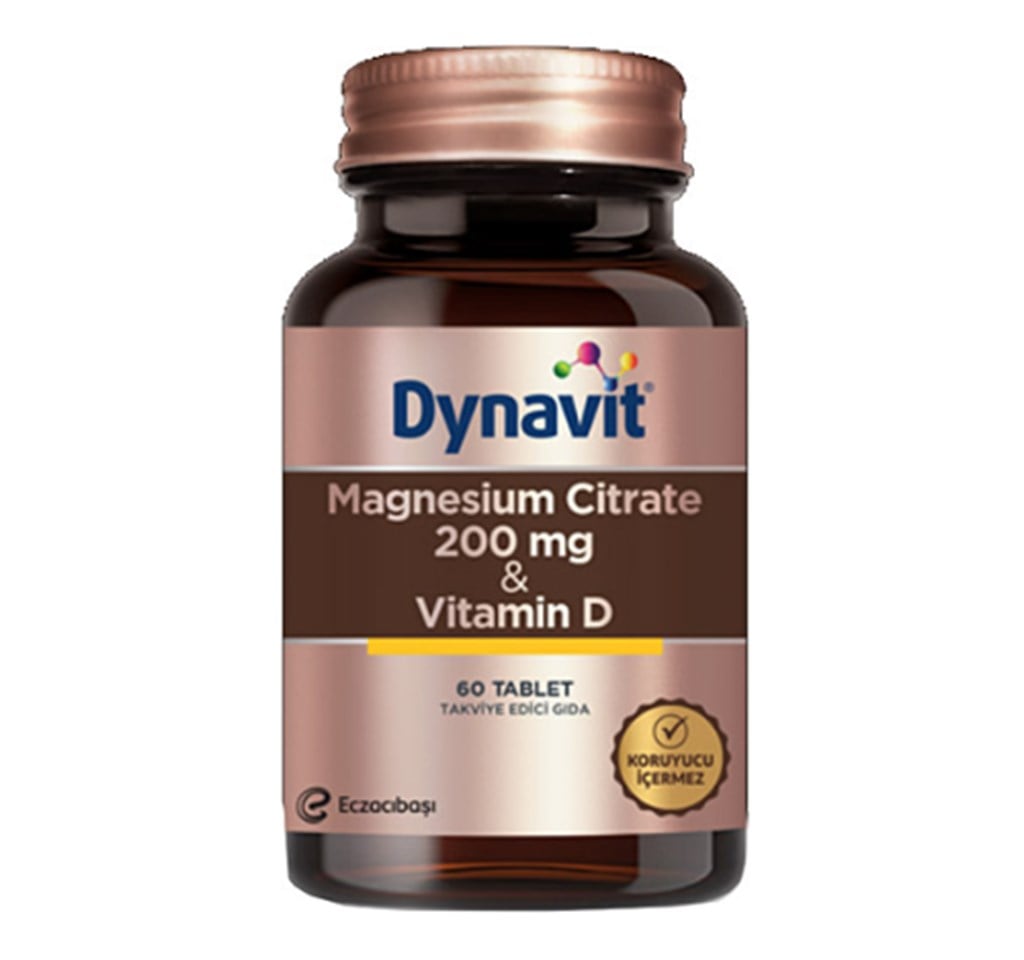 Dynavit Magnezyum Citrate 200 Mg & Vitamin D 60 Tablet