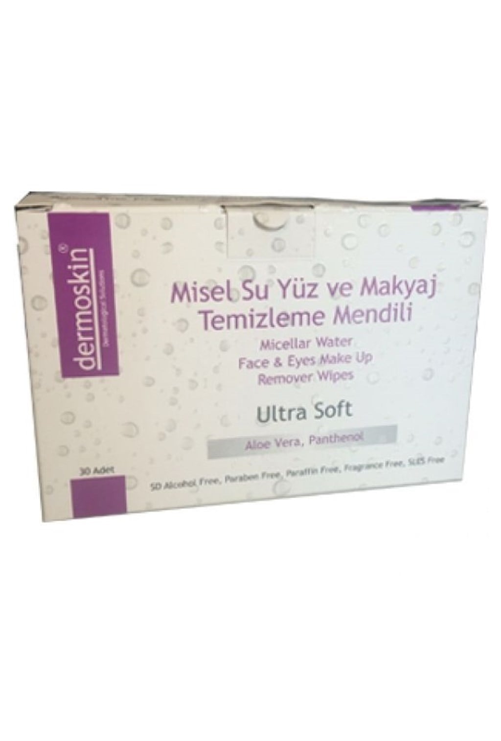 DERMOSKİN MİSEL SU YÜZ VE MAKYAJ TEMİZLEME MENDİLİ 30 ADET