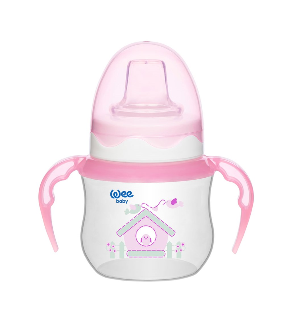 WEE BABY AKITMAZ KULPLU PP BARDAK 6AY+ 125ML - PEMBE