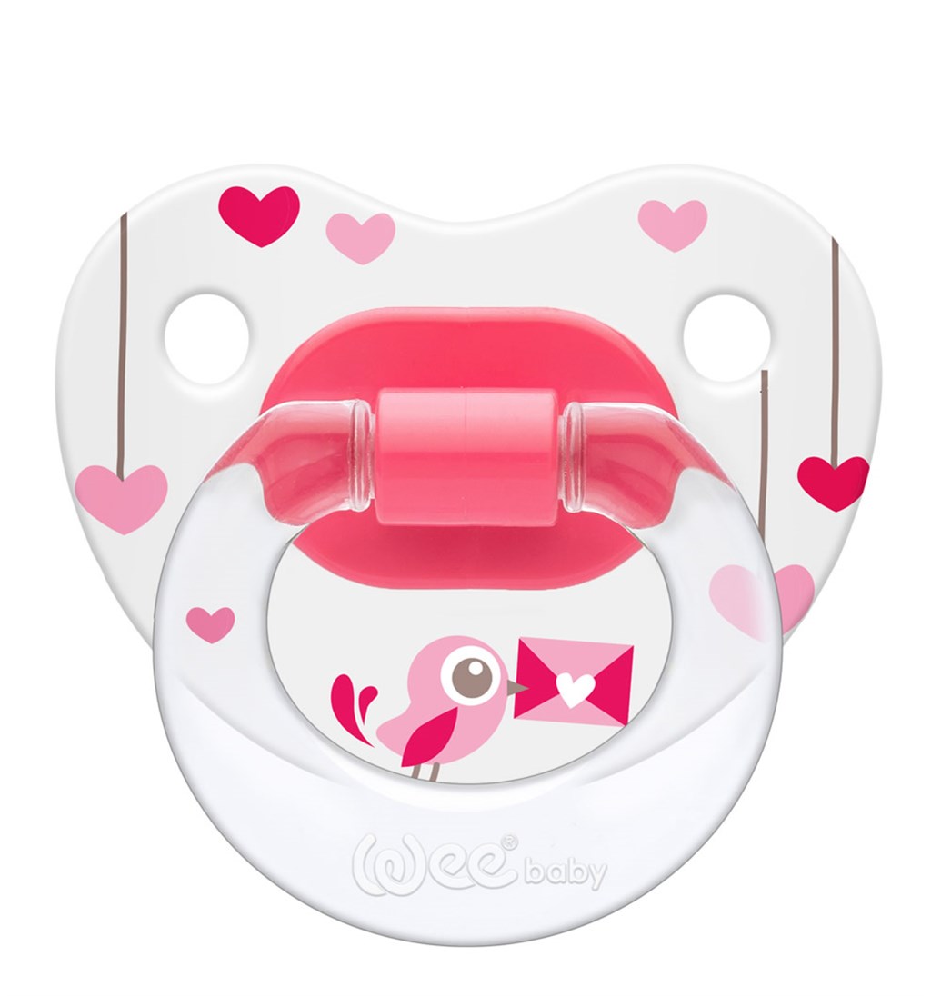 WEE BABY DESENLİ GÖVDELİ DAMAKLI EMZİK 6-8AY NO.2 - PEMBE