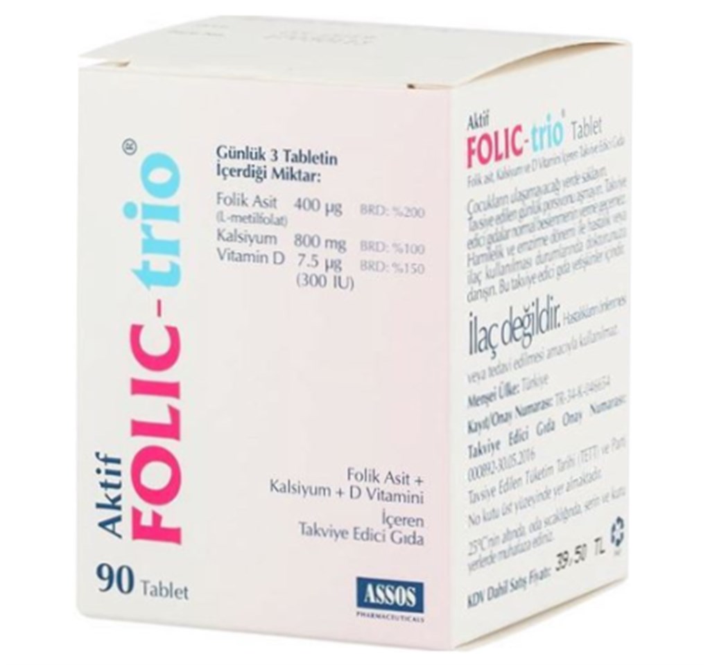 Folic Trio Gıda Takviyesi 90 Tablet