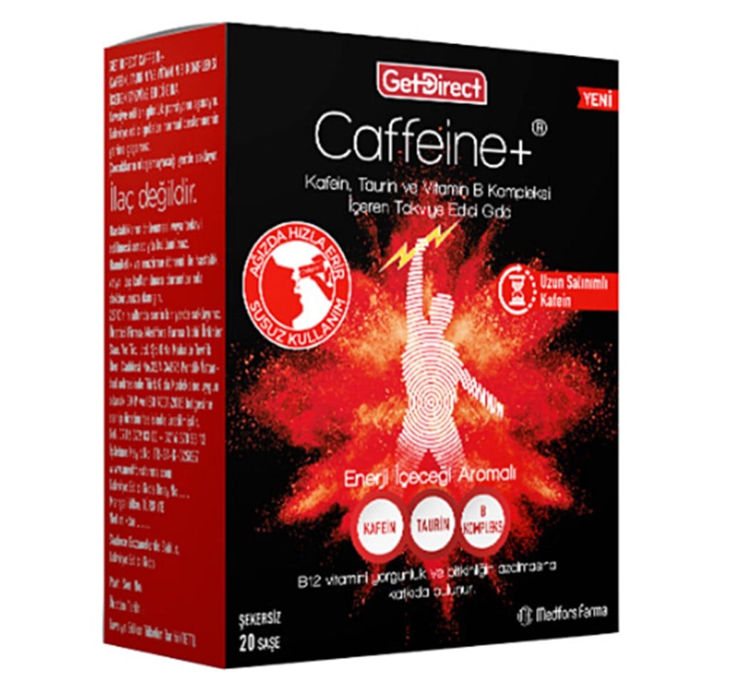 Get Direct Caffeine+ Kafein, Taurin, Vitamin B Kompleks 20 Şase