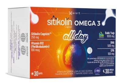 Haver Sitikolin Omega 3 Allday 60 Yumuşak Kapsül