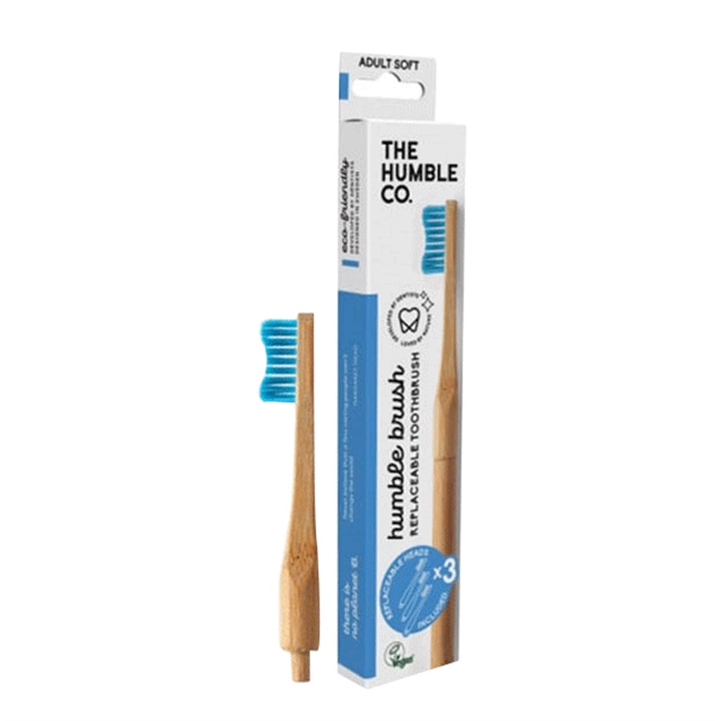 Humble Brush Bambu Diş Fırçası Değiştirilebilir Başlık Blue