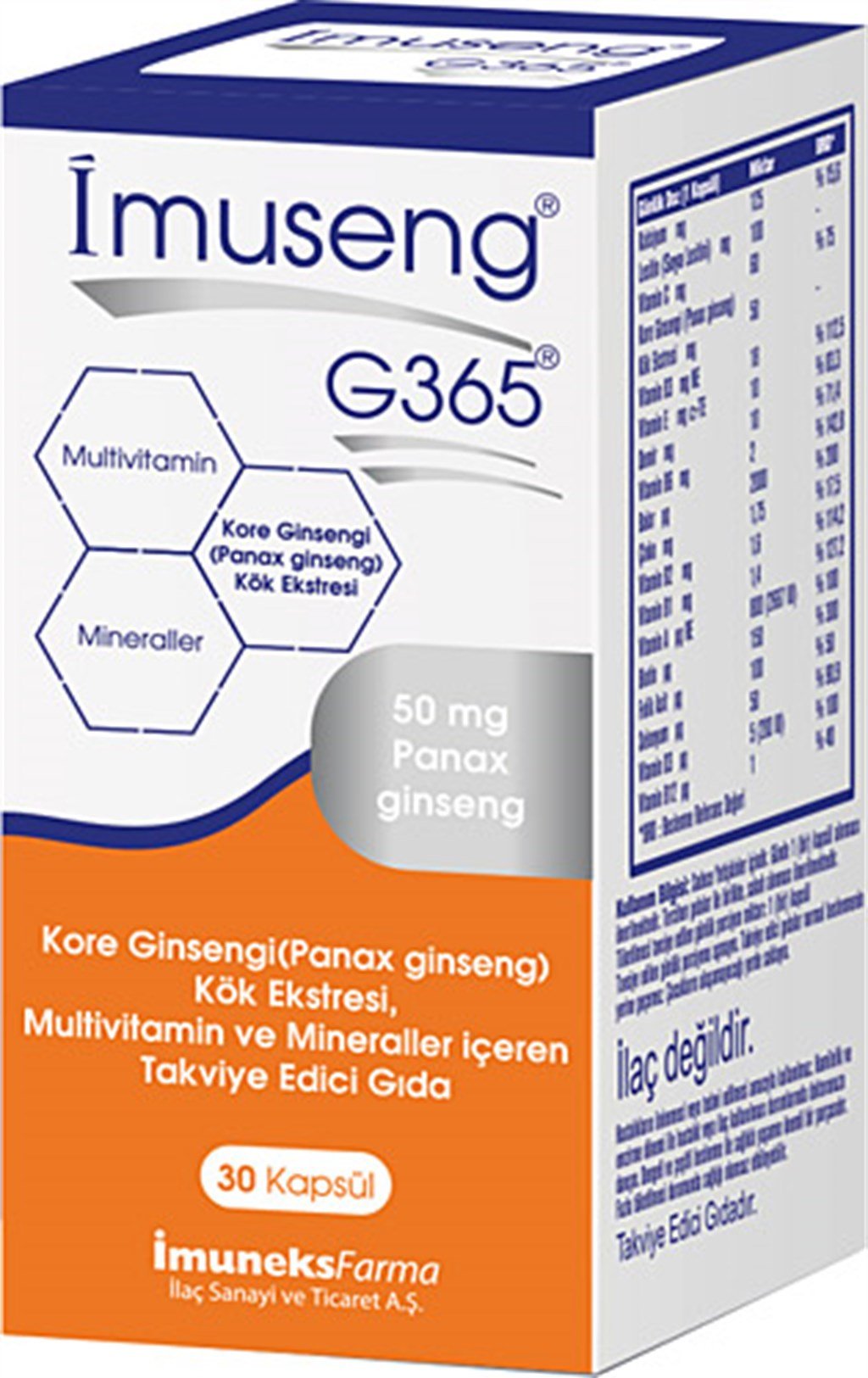 İmuneks İmuseng G365 30 Kapsül