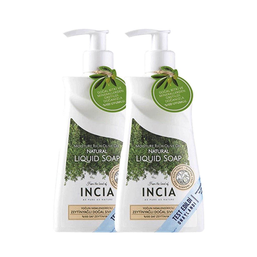 Incia Yoğun Nemlendiricili Zeytinyağlı Doğal Sıvı Sabun 2 x 250 ml