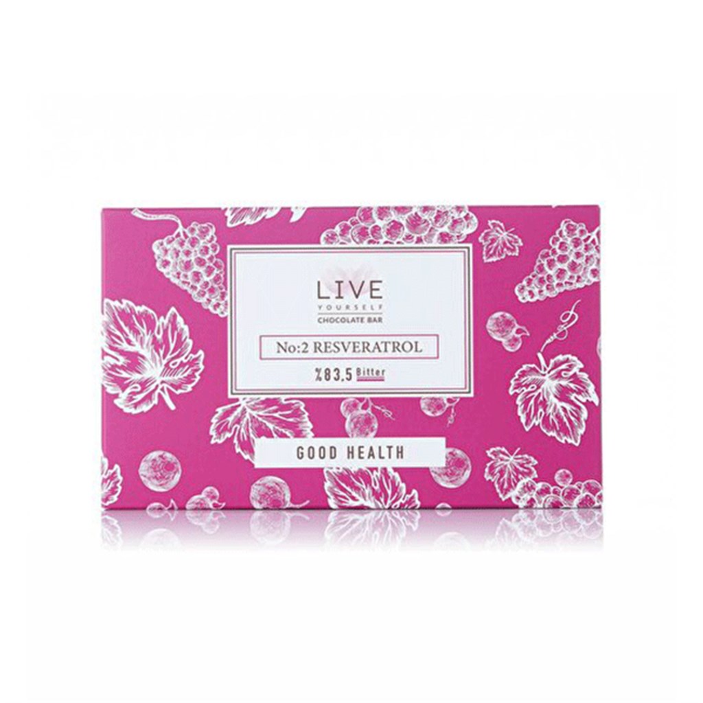 Live Yourself Chocolate Bar No:2 Resveratrol %83.5 Bitter 40gr