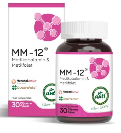 MM-12 Metilkobalamin & Metilfolat 30 Çiğneme Tablet