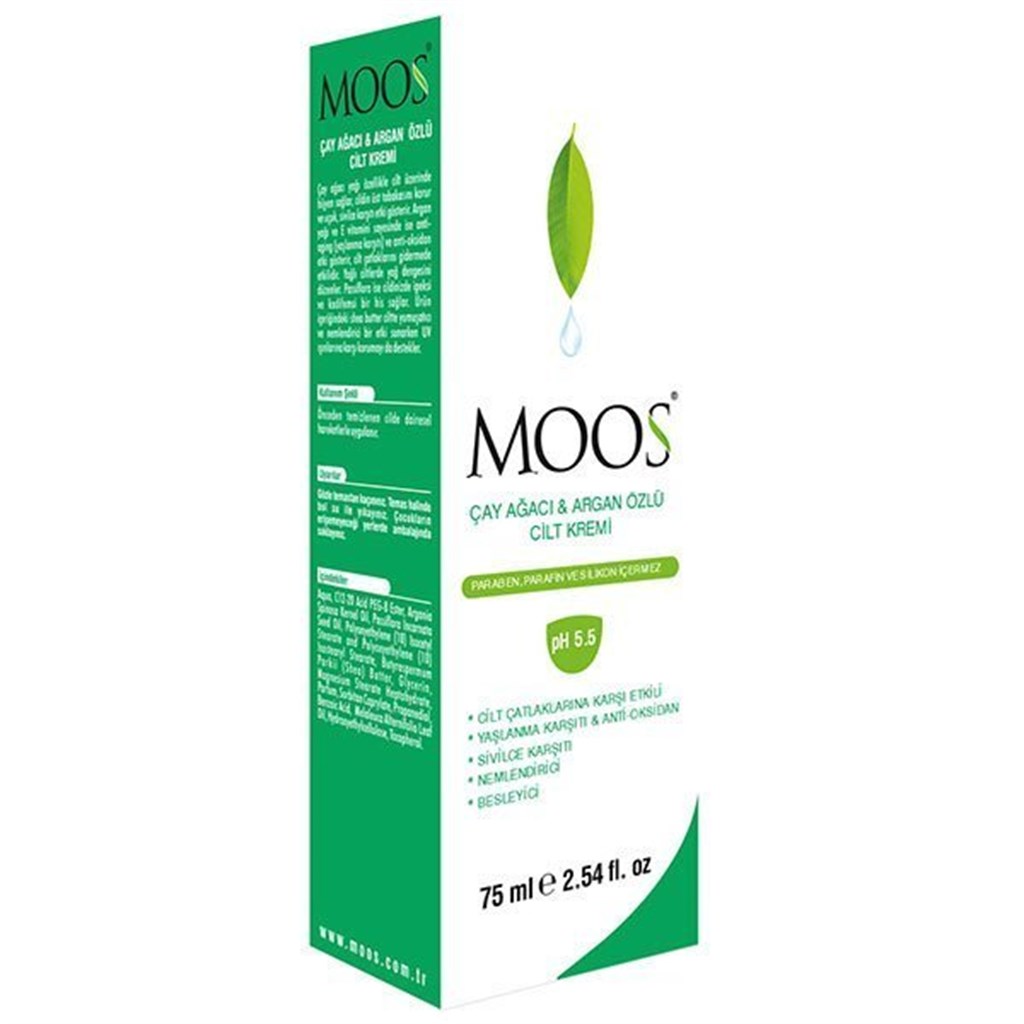 Moos Çay Ağacı & Argan Özlü Cilt Kremi 75ml