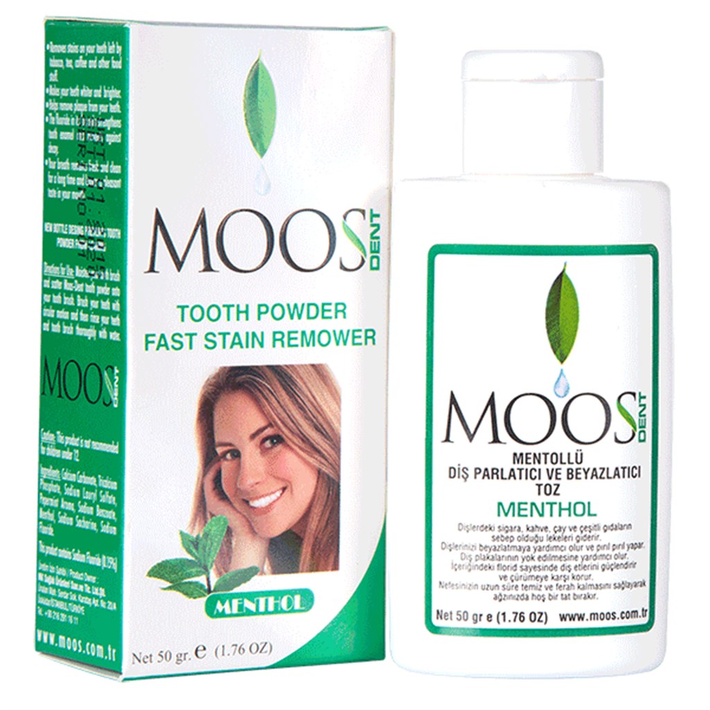 Moos Diş Parlatıcı ve Beyazlatıcı Toz Mentollü 50 gr