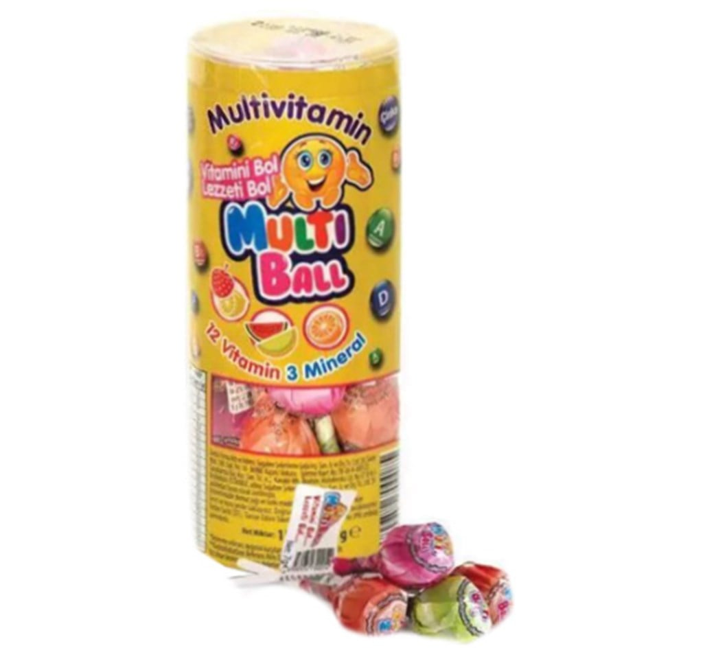 MultiBall Multivitamin 12 Vitamin 3 Mineralli Lolipop Şeker 15 Adet
