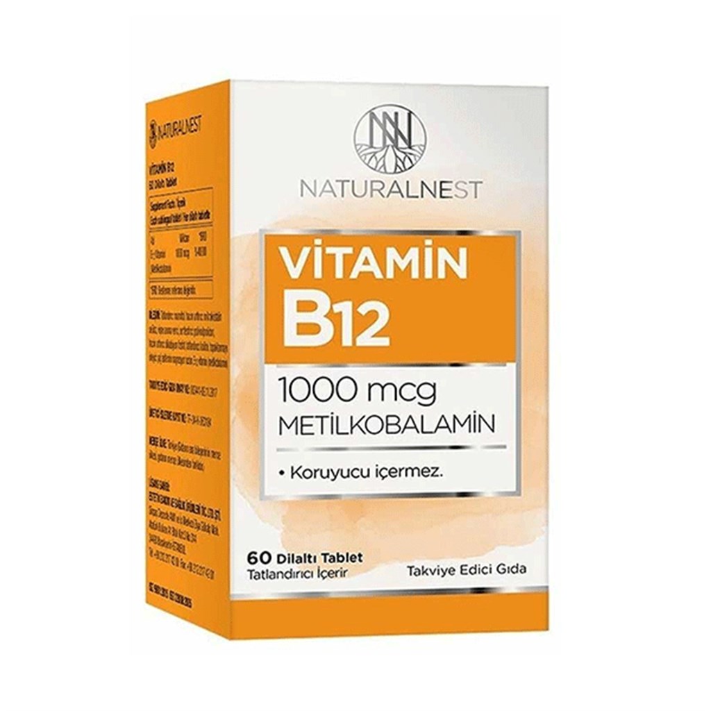 Naturalnest Vitamin B12 1000 mcg 60 Dilaltı Tablet