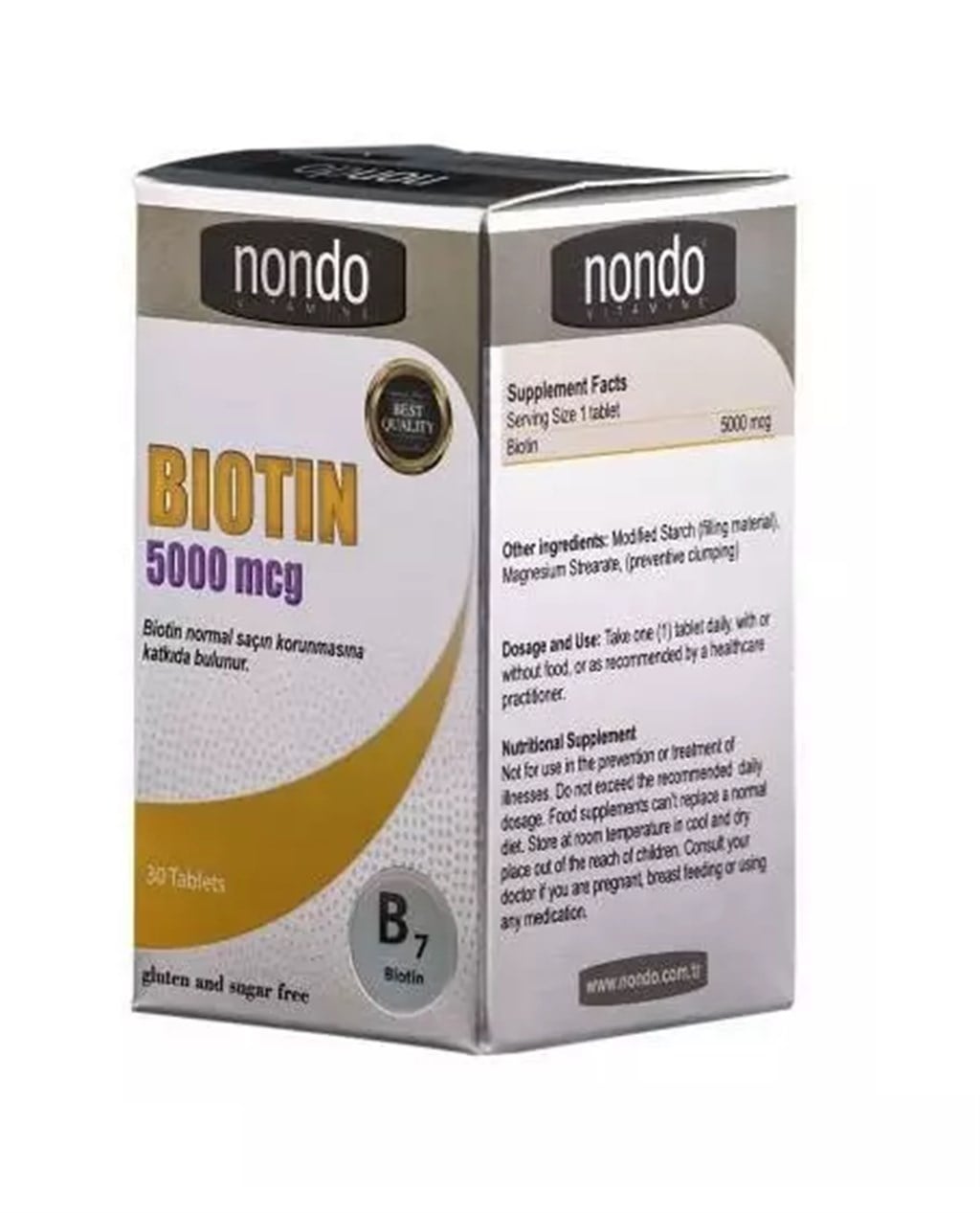 Nondo Biotin 5000 mcg 30 Tablet
