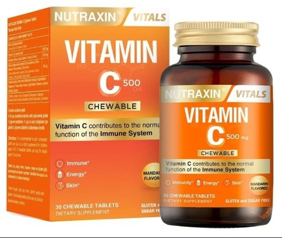 Nutraxin Vitamin C 500 mg 30 Çiğneme Tablet