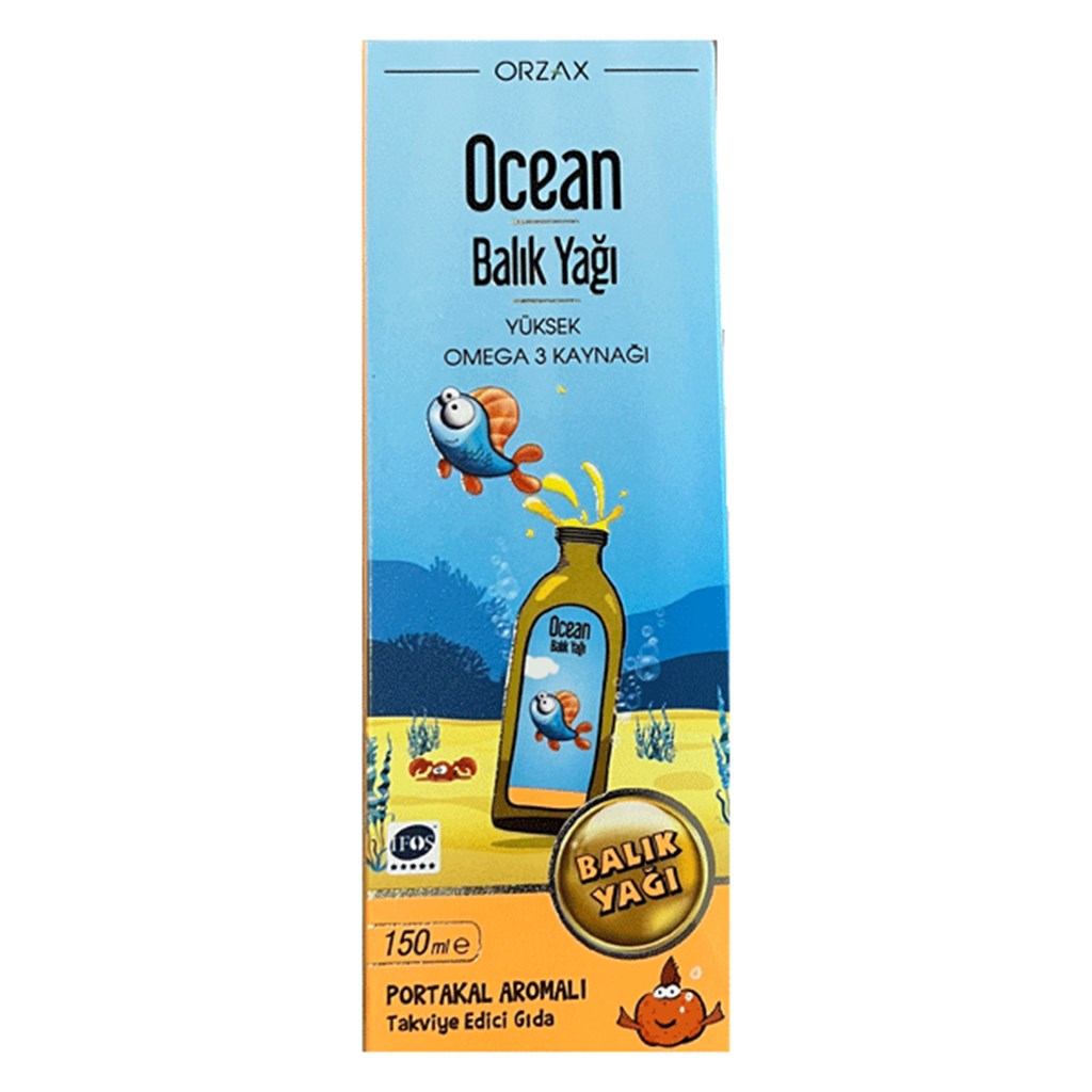 OCEAN Balık Yağı Yüksek Omega 3 Kaynağı Portakal Aromalı Takviye Edici Gıda