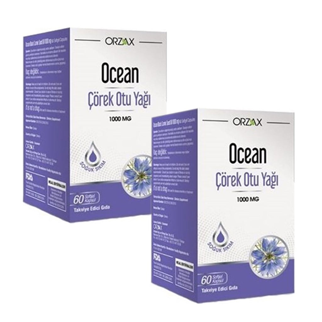 Ocean Çörek Otu Yağı 1000 mg 60 Kapsül İkili Kofre
