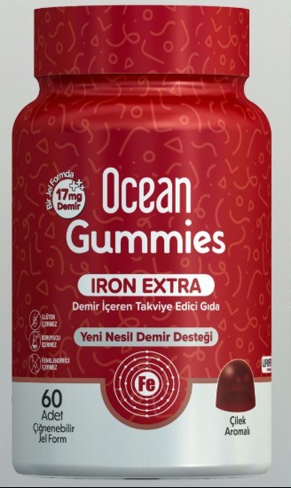 Ocean Gummies Iron Extra 17 mg 60 Çiğnenebilir Jel