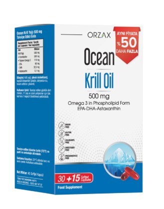 Ocean Krill Oil 500 mg 30+15 Kapsül