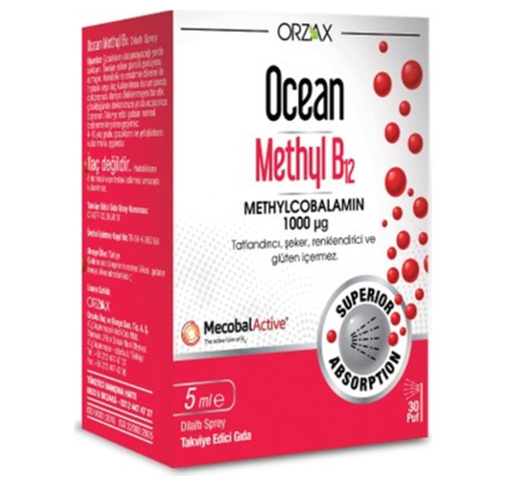Ocean Methyl B12 1000 mcg 5 ml Dilaltı Sprey