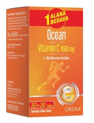 Ocean Vitamin C 1000 mg 30 Tablet - 1 Alana 1 Bedava