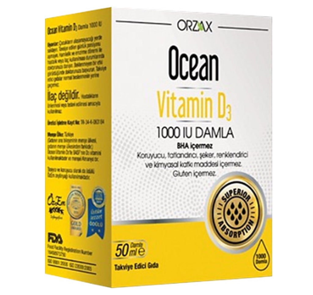 Ocean Vitamin D3 1000 IU 50 ml Damla
