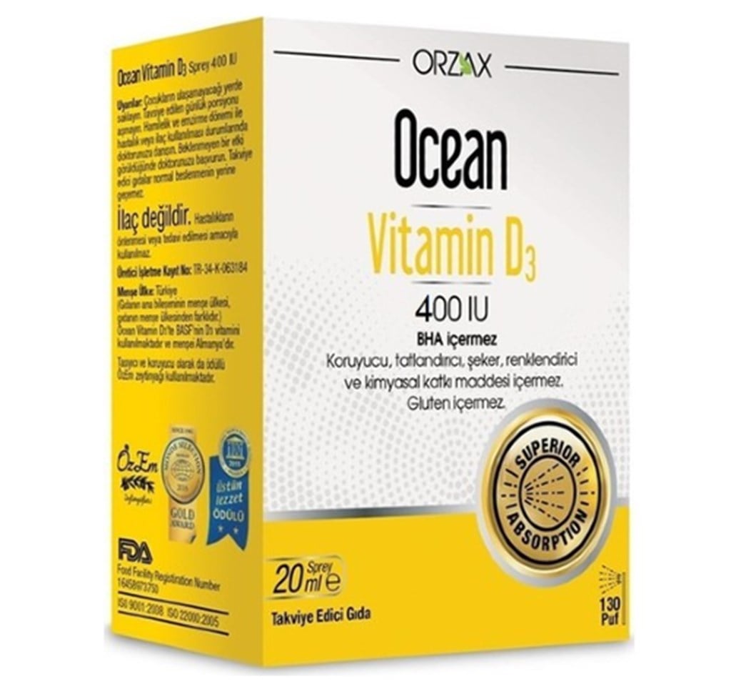 Ocean Vitamin D3 400 Iu 20Ml Sprey 130 Puff
