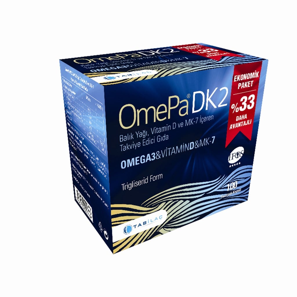 OmePa DK2 Omega 3 Vitamin D ve MK-7 100 Kapsül