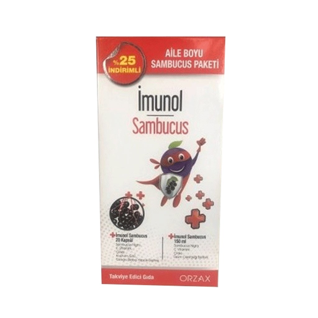 Orzax Ocean İmunol Sambucus Şurup 150 ml + İmunol Sambucus 20 Kapsül