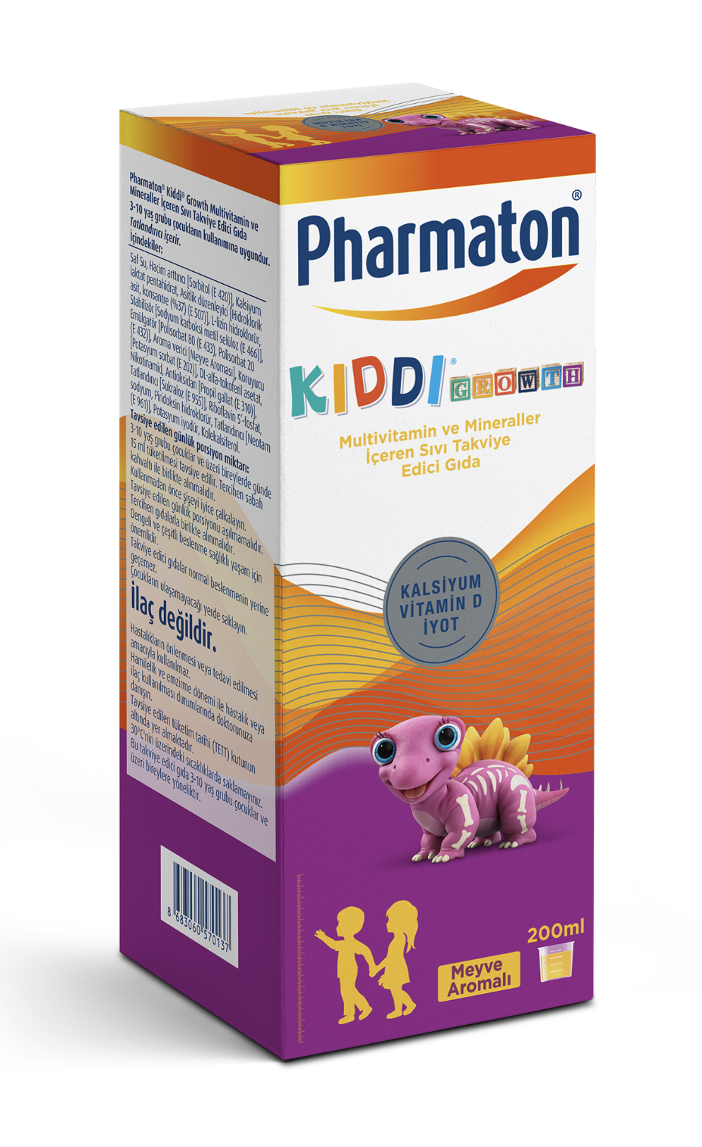 Pharmaton Kiddi Growth Meyve Aromalı Multivitamin Şurup 200 ml