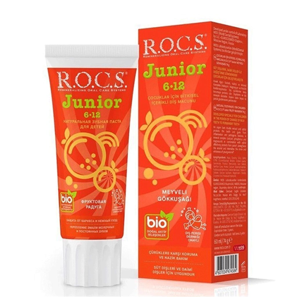 Rocs Junior Meyveli Gökkuşağı Diş Macunu 6-12 60ml 