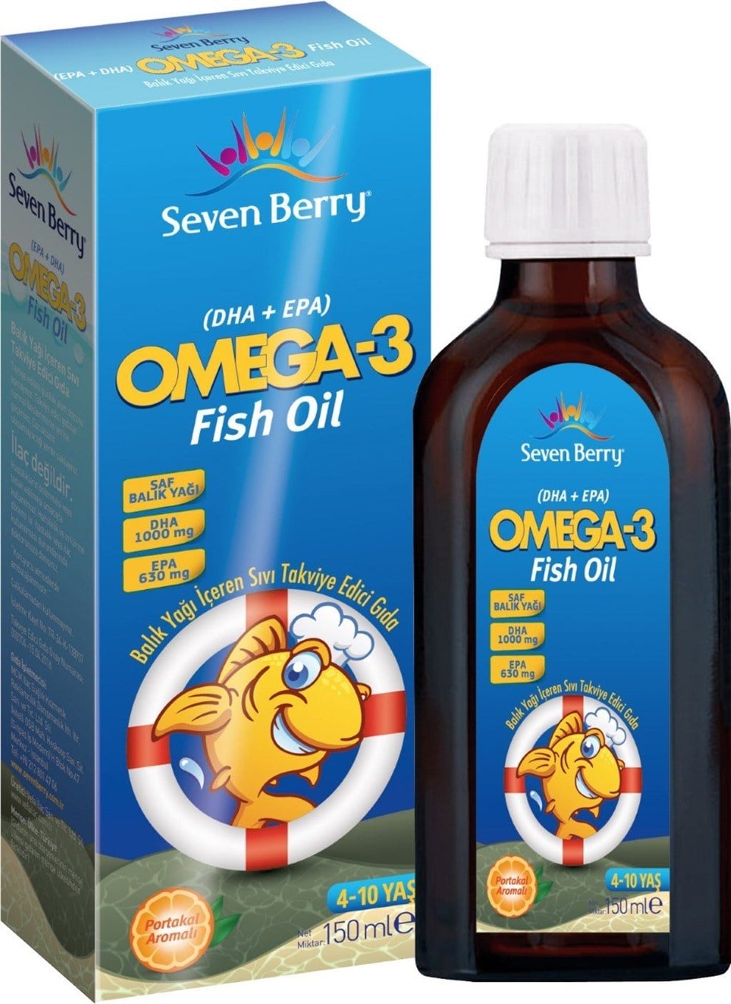 Seven Berry Omega-3 Fish Oil Şurup Portakal Aromalı 150mL