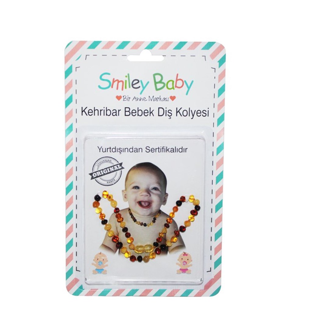 Smiley Baby Kehribar Diş Kolyesi