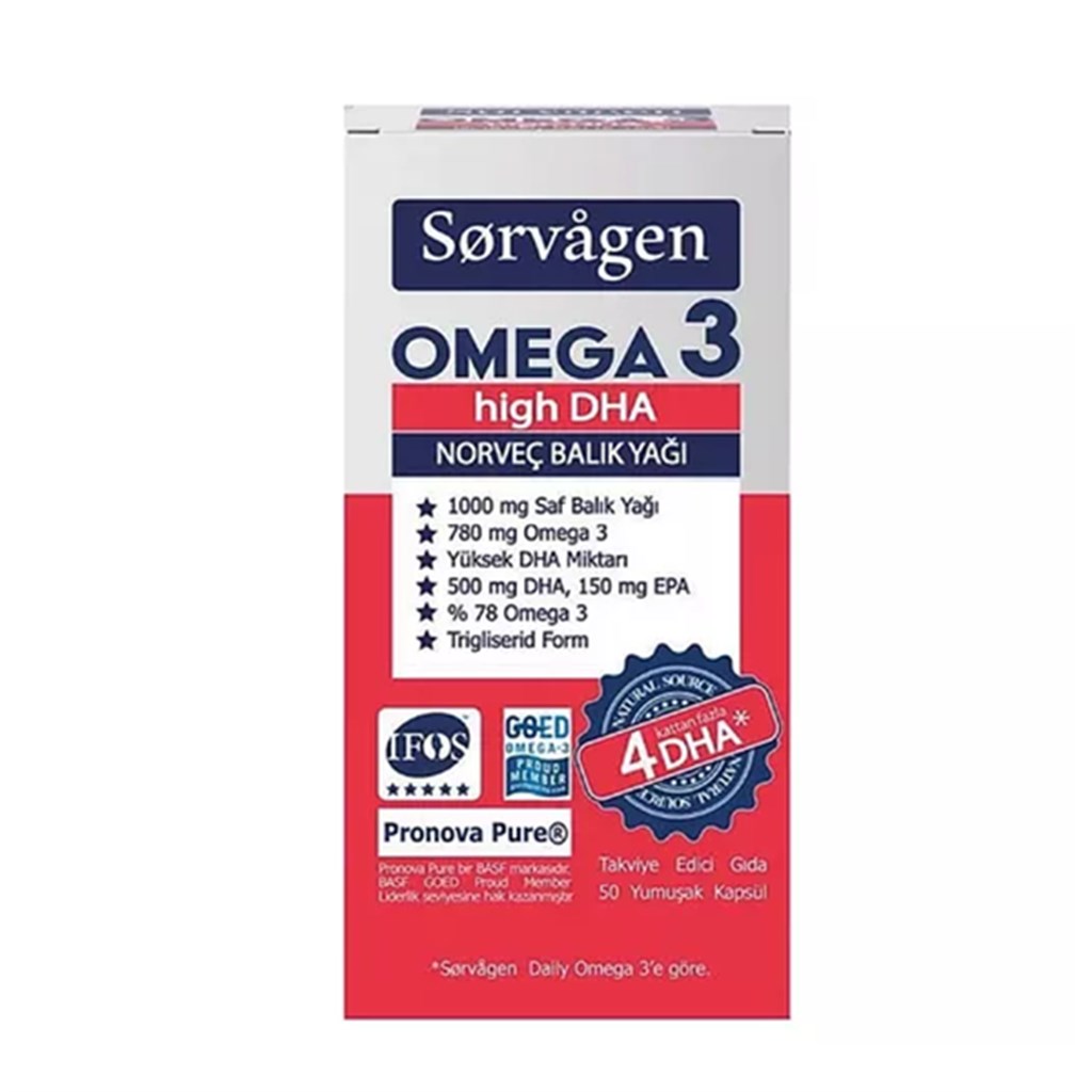 Sorvagen Omega 3 High DHA Norveç Balık Yağı 50 Kapsül