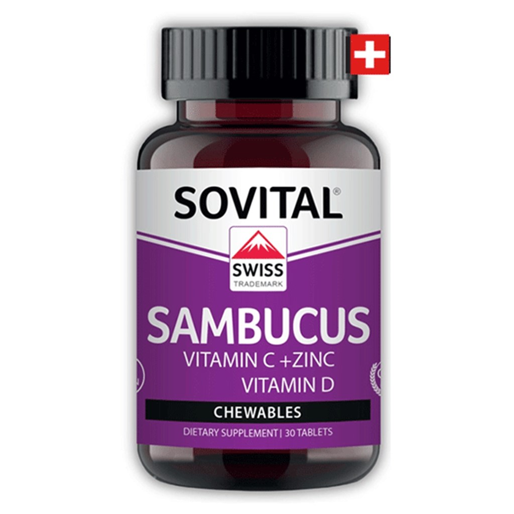 Sovital Sambucus Kara Mürver + C Vitamini + Çinko Takviye Edici Gıda 30 Tablet
