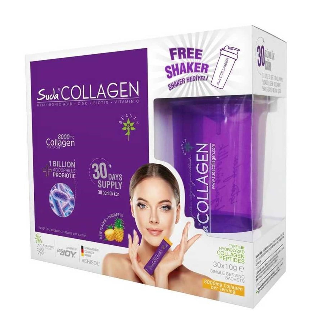 Suda Collagen + Probiotic Ananas (Pineapple) Saşe 30x10 Gr + Shaker Hediyeli