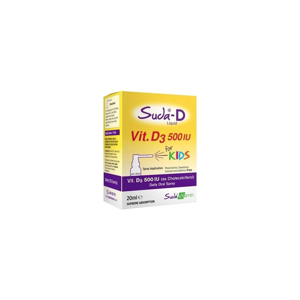 Suda-D Vitamin D3 500 IU 20ml Sprey Çocuklar İçin