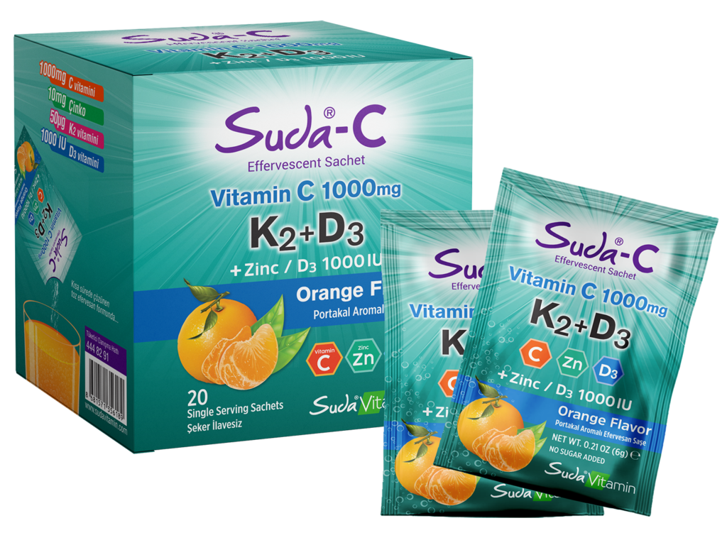 Suda Vitamin Suda-C Vitamin C K2+D3 20 Saşe