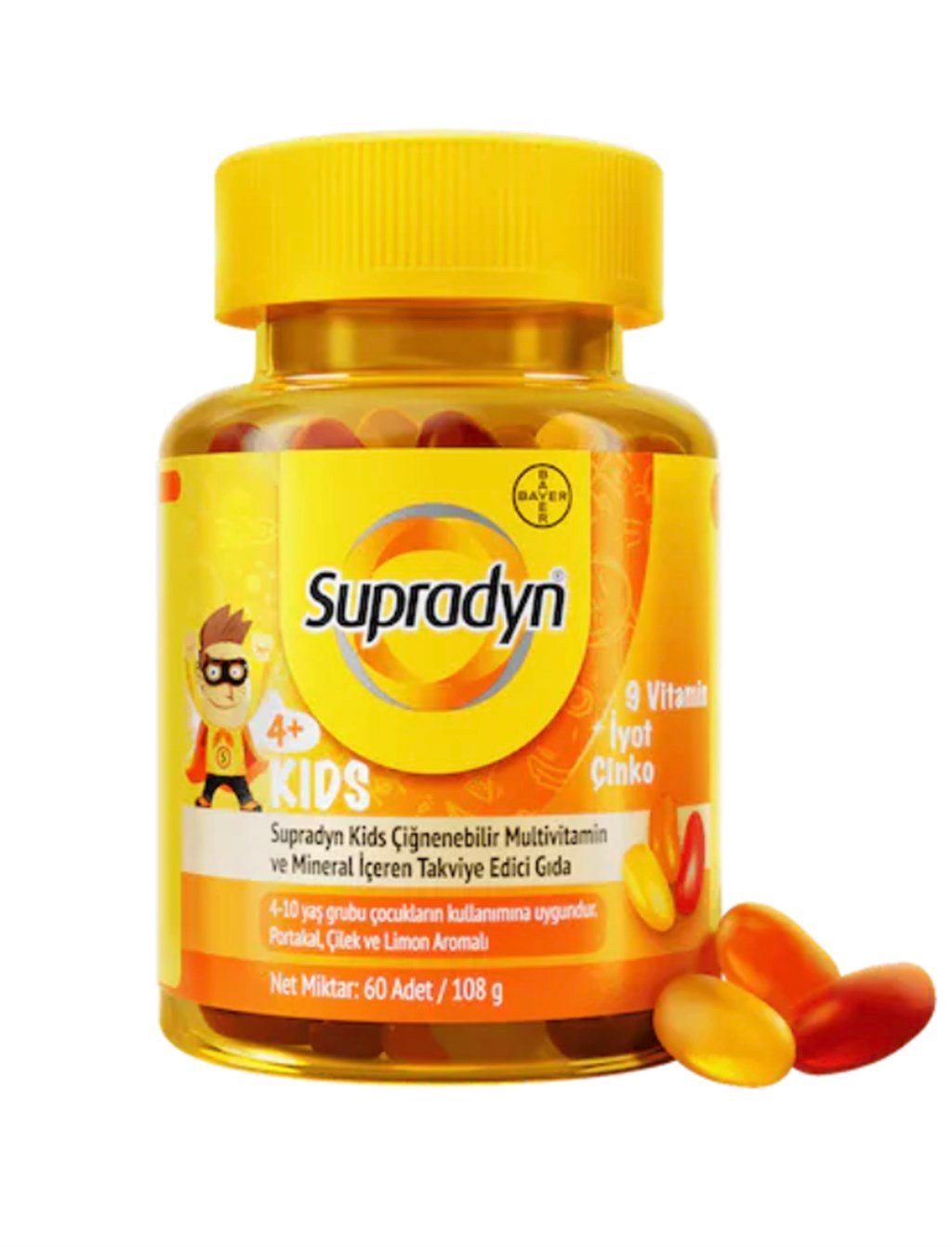 Supradyn Kids Çiğnenebilir Multivitamin ve Mineral İçeren Takviye Edici Gıda 60 Draje