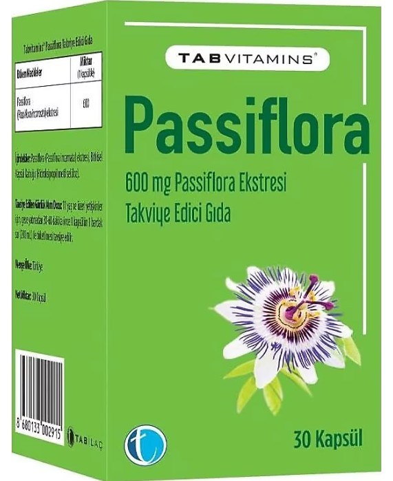 Tabvitamins Passiflora 600 mg 30 Kapsül