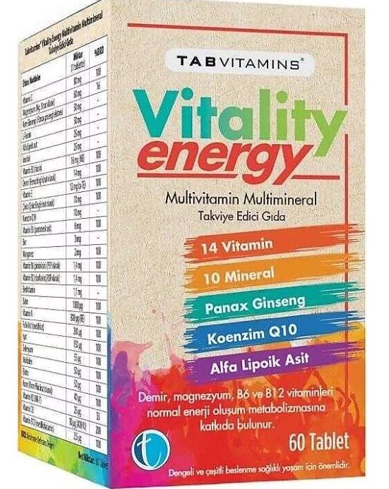 Tabvitamins Vitality Energy 60 Tablet