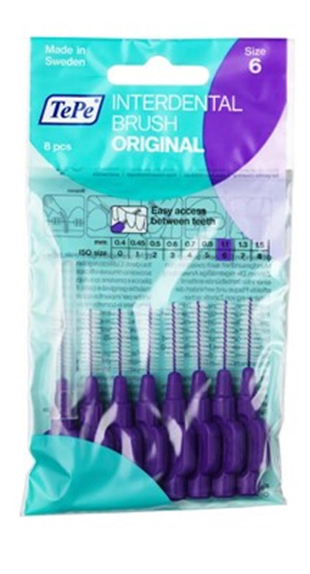 Tepe Arayüz Fırçası Mor 1,1 mm Size 6 - 8'li Paket