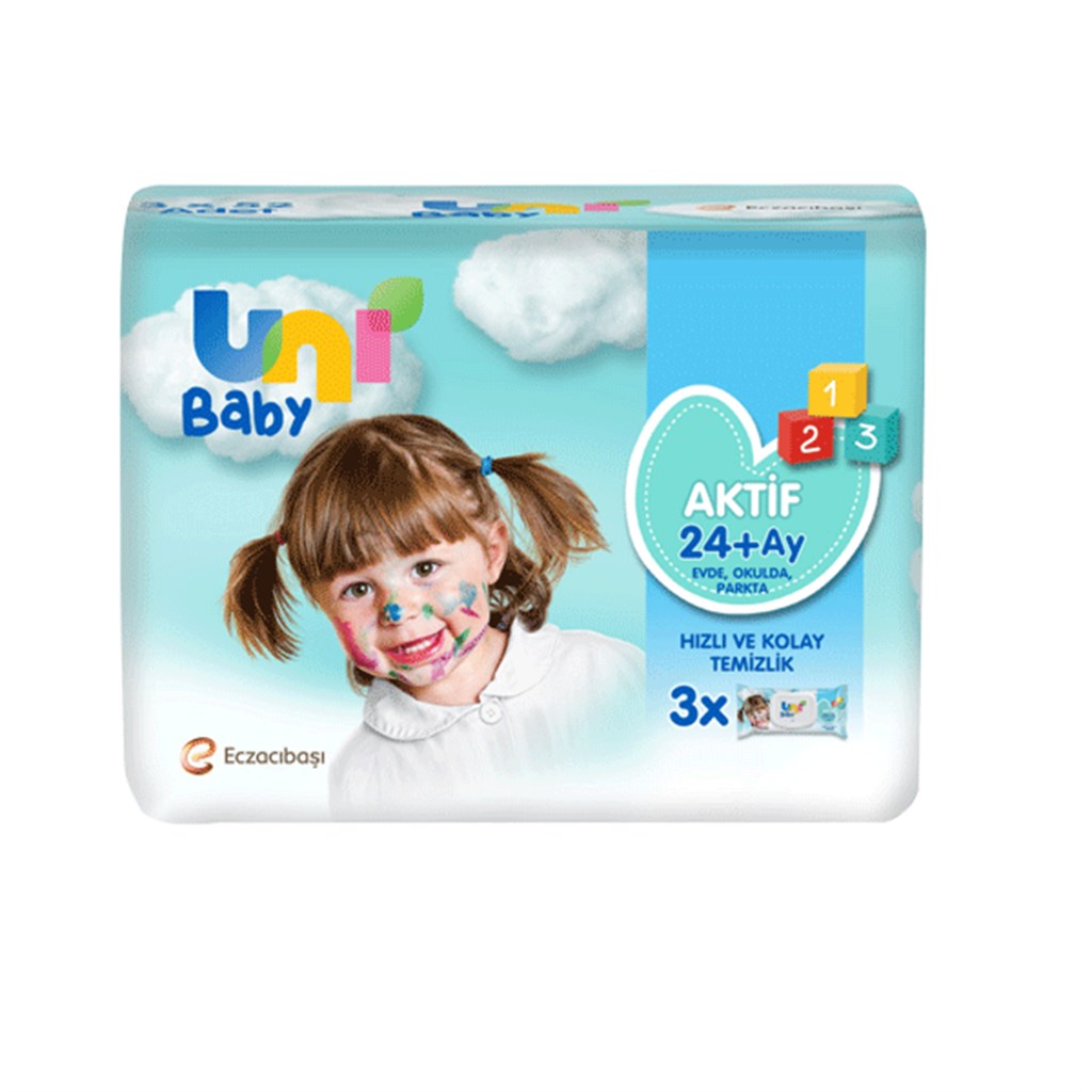 Uni Baby Aktif Islak Mendil 24+ Ay 3x52 Adet