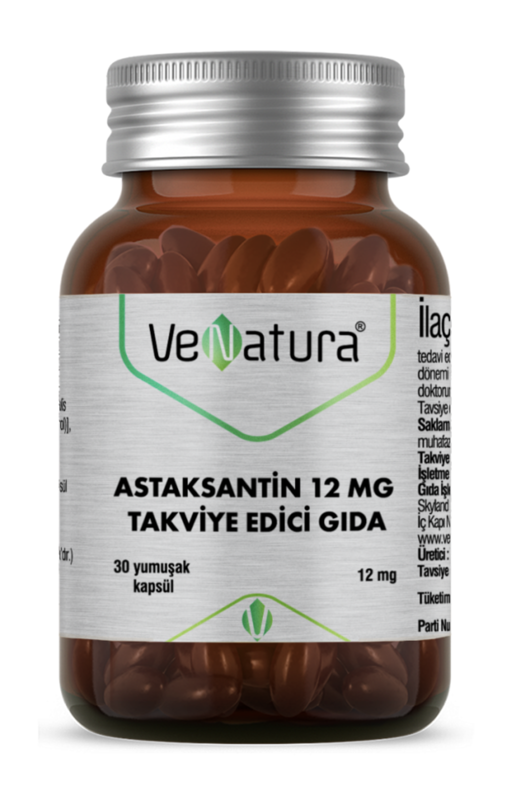 Venatura Astaksantin 12mg 30 Yumuşak Kapsül