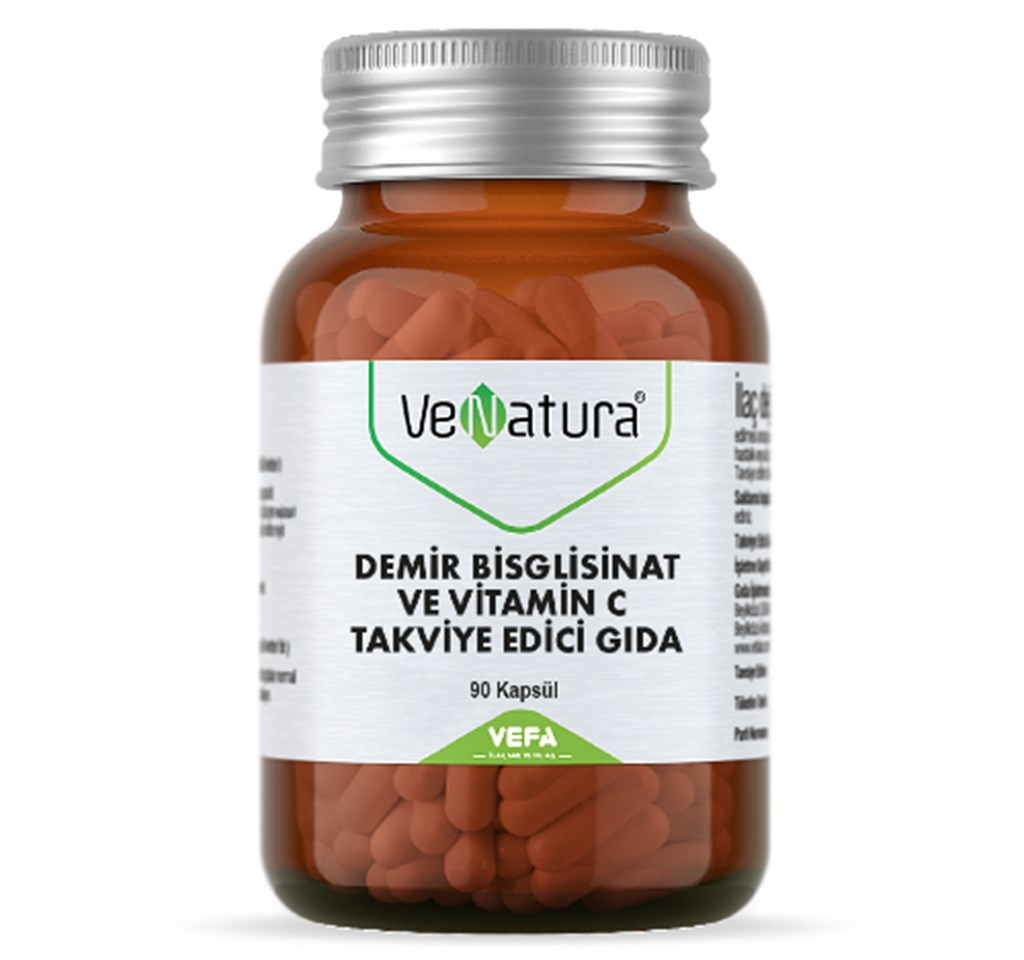 Venatura Demir Bisglisinat + Vitamin C 90 Kapsül