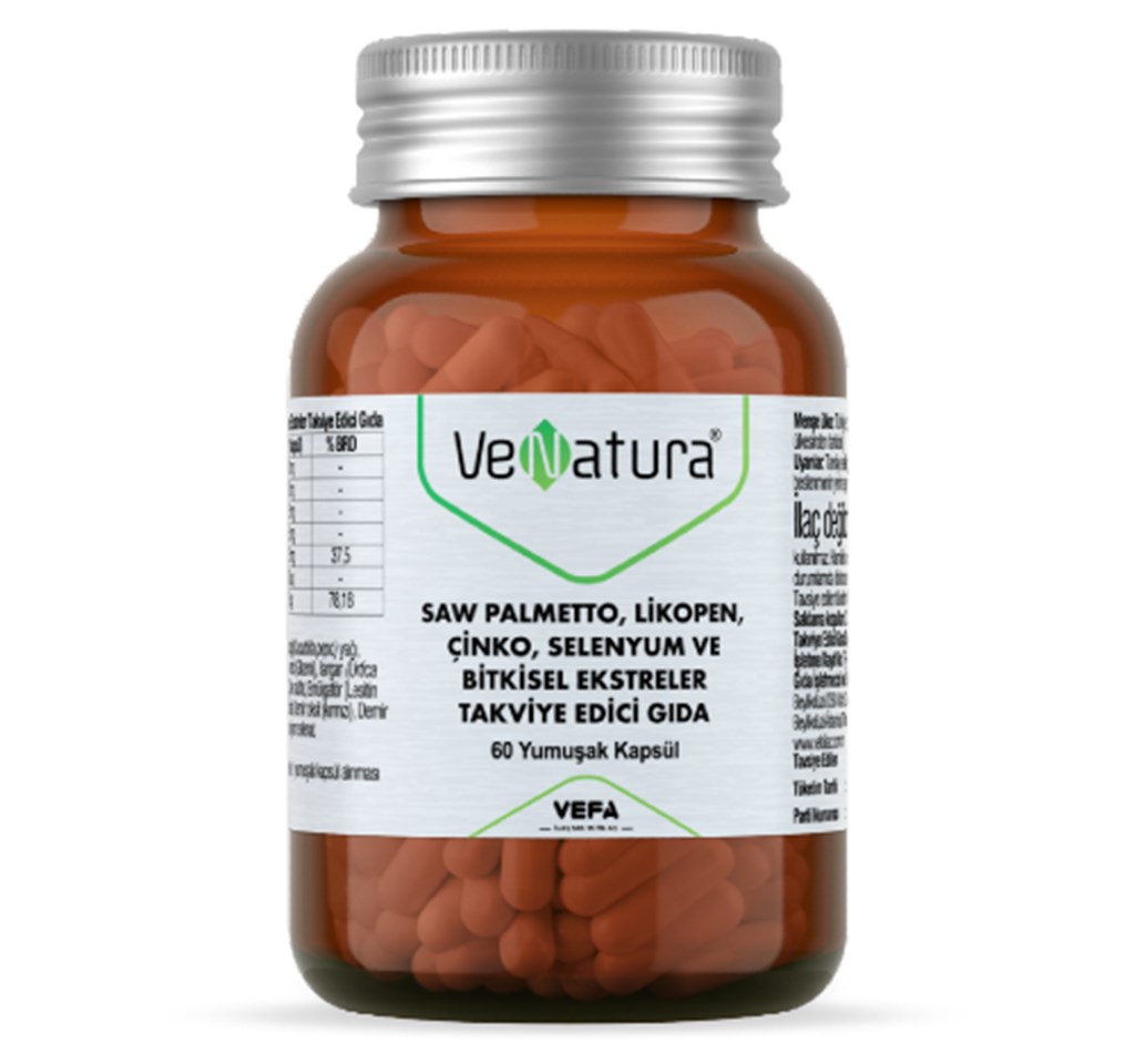 Venatura Saw Palmetto Likopen Çinko Selenyum 60 Yumuşak Kapsül