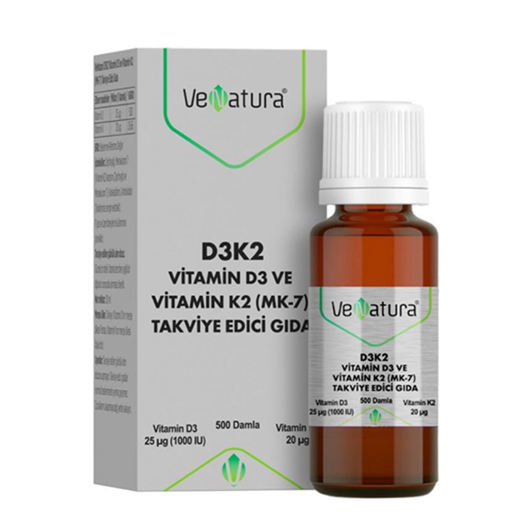 Venatura Vitamin D3 K2 ve Menaquinon 7 20 ml